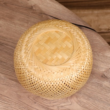 VAZ with a lid weaved, from bamboo 21*21*20.5 cm-6