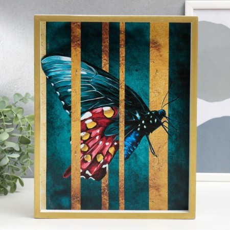 Decorative woods "Butterfly and stripes" 30x24.1x2.6 cm