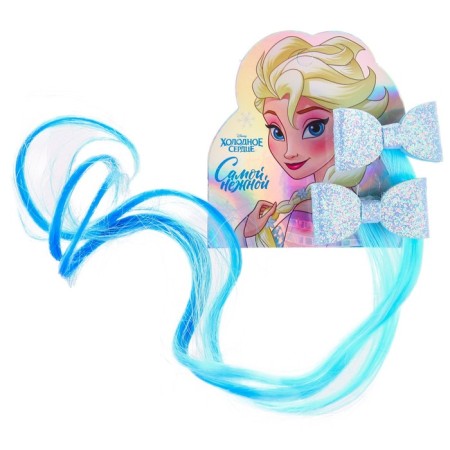 Hair strand on a hairpin, 2 pieces, cold heart-3