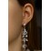 Hanging earrings with rhinestones "openwork" Spring mood, white color in silver, 7 cm