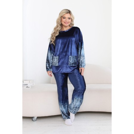 Female suit, size 54, blue color-1