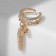 Ring "Brush" with bead, white color in gold, dimensionless