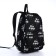 A backpack with a zipper, black color
