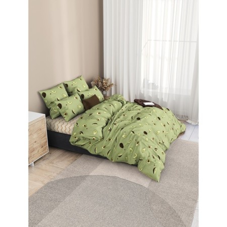 Bed linen Duet "Avocado", size 220x240 cm, 145x215 cm - 2 pcs, 50x70 cm - 2 pcs-3