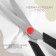 Scissors are universal, mowed blade, 8.5 ", 21 cm, black/red color