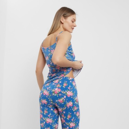 Female pajamas (T -shirt, pants) Indigo color, size 46-3