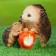 Garden figure "Hedgehogs with an apple" 12x15x14cm