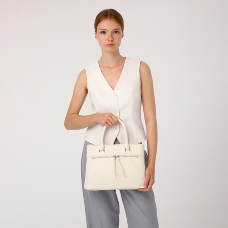 Lugus bag, 2 external pockets, white color-9
