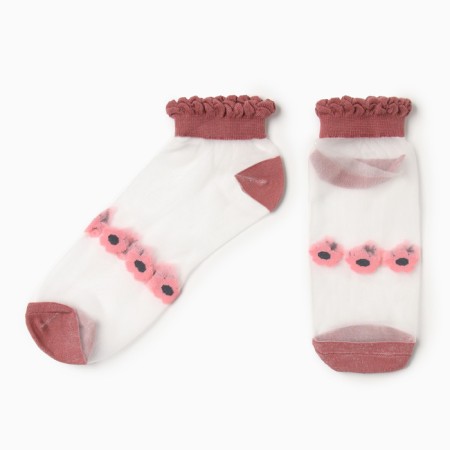 Women's socks Minaku "Flowers", pink color, rr 36-37 (23 cm)-2