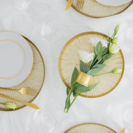 Serving dish for the cake "Link", d = 21 cm, on the leg, gold color-4