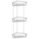 A corner-cutting shelf with hooks, three-tier, size 23 x 23 x 23 cm, chrome