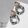 Acryl Earrings "Zebra" chains, black and white color in gold