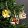 A set of Christmas balls "Winter Forest" 3 pcs., Batteries, 1 LED, glow warm white