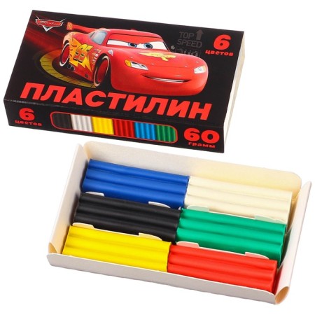 Plasticine 6 colors 60 g "Cars"-1