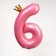 Foil ball 40 "The number 6 with the crown", the color is pink