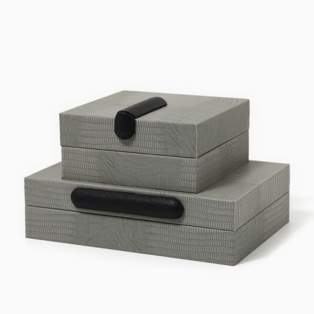 The casket for jewelry "Classic" eco -leather, set 2 pcs.