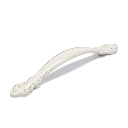 Tundra handle Light, m/o 96 mm, white, with a golden insert-3