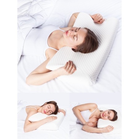 Anatomical pillow "Antioprip", size 37x65 cm, for perfect sleep on the stomach with memory effect-6