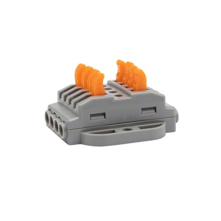 Terminal of QMS 222-424p Passing 4 poles, with an mounting platform (0.08-4 mm²), gray (25 pcs./Union) Rexan-2