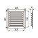 Ventilation grate Zein luxury RM1212Z, 125 x 125 mm, with a grid, metal, gold