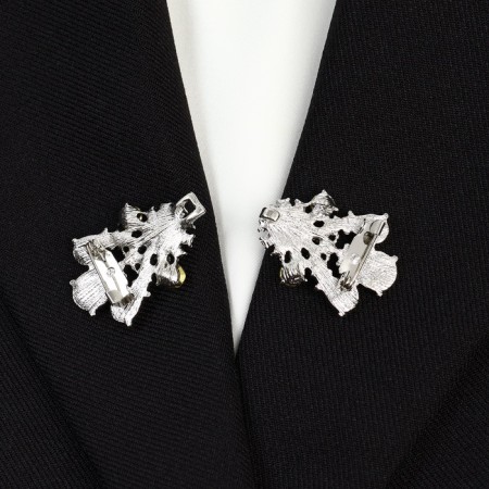 Baroque cardigan clamp for the cardigan, gray color in silver-7