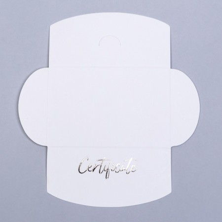 Envenue for certificate with embossing, white, 10.5 x 7-3