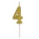 Candle in a cake on a skewer, number 4, gold, 4.5x2.5 cm