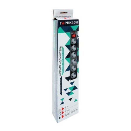 Network filter "Garrison", 6 outlets, 5 m, 10 a, 2200 watts, with salary, black-8