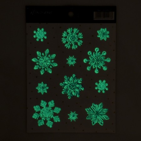 Sticking with a luminous layer "watercolor snowflakes", 10.5 x 14.8 cm, New Year-3