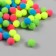 Pompons, 10 mm, 100 pcs/pack, 100% polyester, 5 colors in the assortment of 20 pcs
