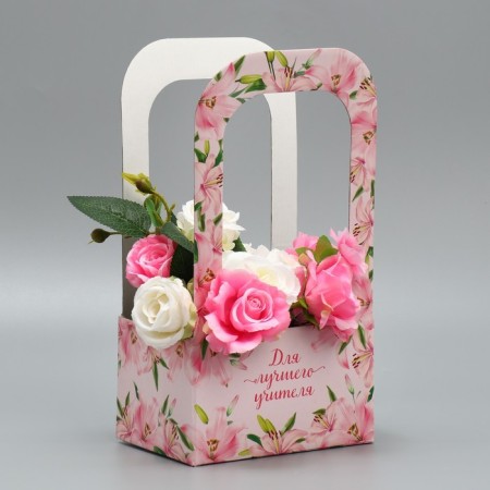 Box box for flower "Best Teacher", 17 × 12 × 32 cm