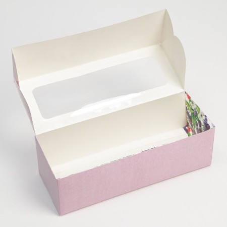 Confectionery packaging, cupcake box with a window, “berry”, 26 x 10 x 8 cm-3
