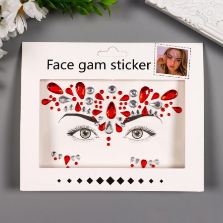 Plastic sticker on the face of the rhinestones "Patterns" MIX 14.5x17.5 cm-4