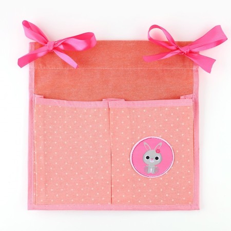 Organizer for storing things for a crib 2 compartments and a table basket "Sweet daughter"-1