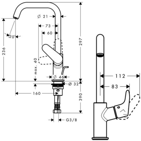 Hansgrohe Focus 31609000 shell mixer, turning-1
