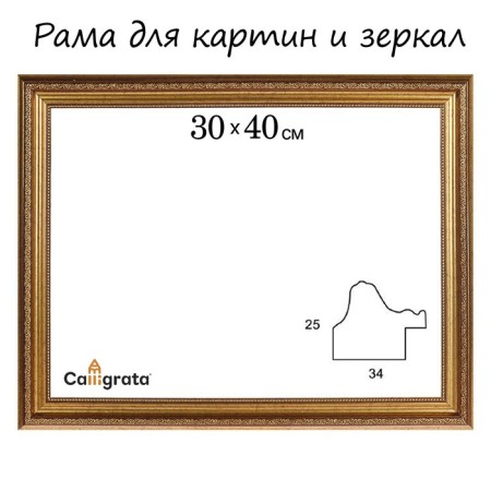 Frame for paintings (mirrors) 30 x 40 x 3.3 cm, plastic, dorothy, gold