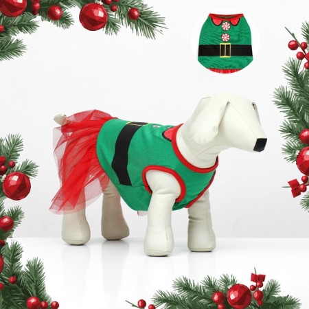 Animal costume "Elfika", size S (DS 27, OG 38, Osh 25 cm), red-green