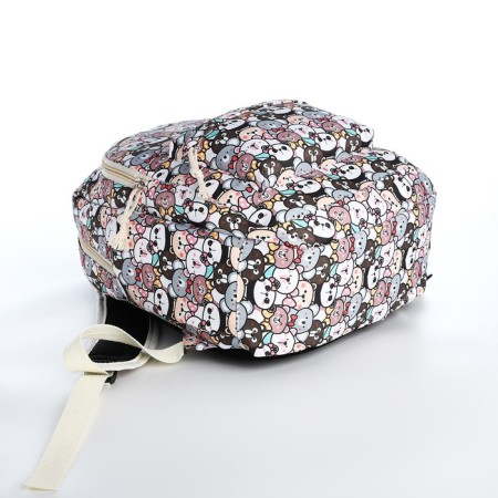 Set a youth backpack from textiles, a shoper bag, pink color-3