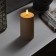 Beige LED candle, 7 × 15 × 7 cm, plastic, AAX2 batteries (not complete), warm white glow