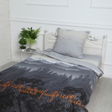 A set with a bedspread Everest 155x210, 150x220, 70x70cm, T-gray, calico 120g/m, HL100%