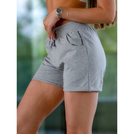 Women's shorts, size 48, gray color-1