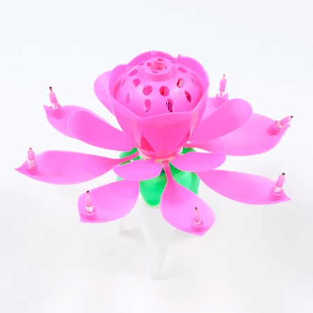 Candle for the cake musical "Tulip", spinning, pink, 14.5 × 6 cm-2