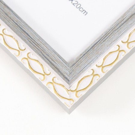 Photo frame plastic 15x20 cm "Golden brackets. Double" gray 18.5x23.5 cm-2