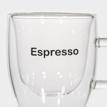 Glass mug with double walls Magistro "Duo. Espesso ", 80 ml, 9 × 6 × 6.5 cm-2