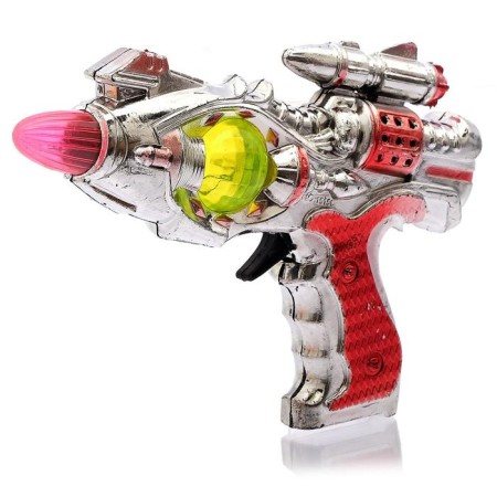 The cosmic pistol, light and sound effects, works from batteries, mixtures