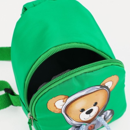 Baby bag with a zipper, over the shoulder, green color-2