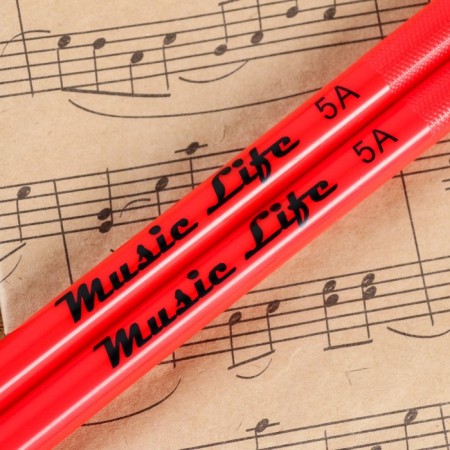 Drum sticks Music Life, 5A, nylon, red-1