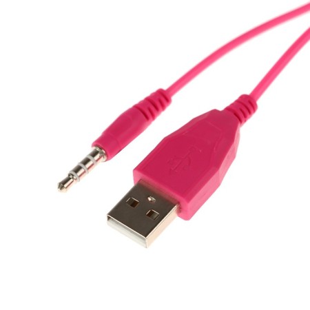 Headphones Quumo Game Cat White, Game, microphone, USB+3.5 mm, 2m, white/pink-8