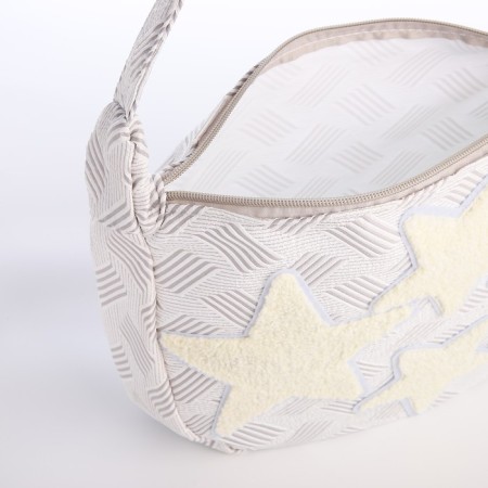 Youth bag with zipper, gray/white color-4