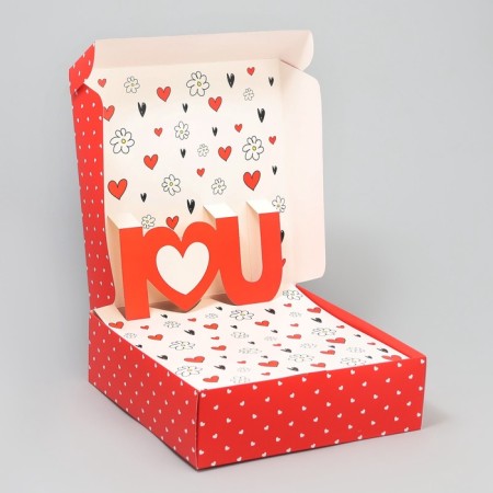 Gift folding box, packaging, “love”, 26 x 26 x 8 cm-4